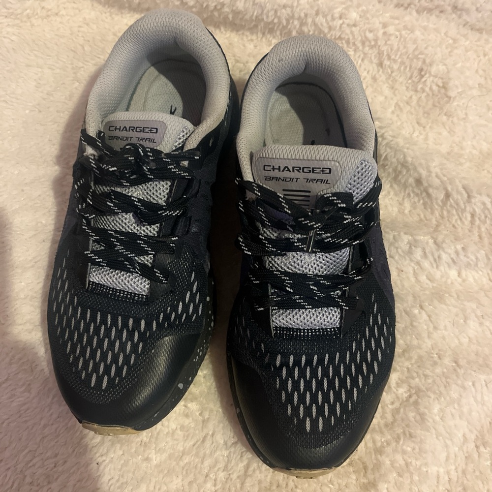 Under Armour Women's Charged Bandit Trail Sneakers - Black and White